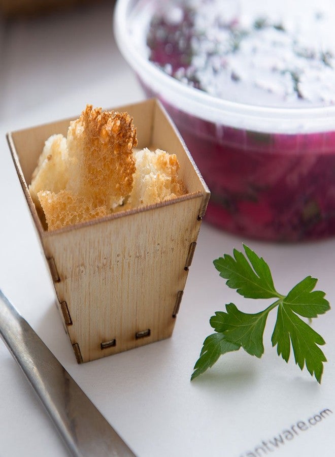 Restaurantware 2 Ounce Appetizer Cups 100 Square Mini Dessert Cups - Durable Disposable Bamboo Tasting Bowls Sustainable For Snacks And Samples - Image 3