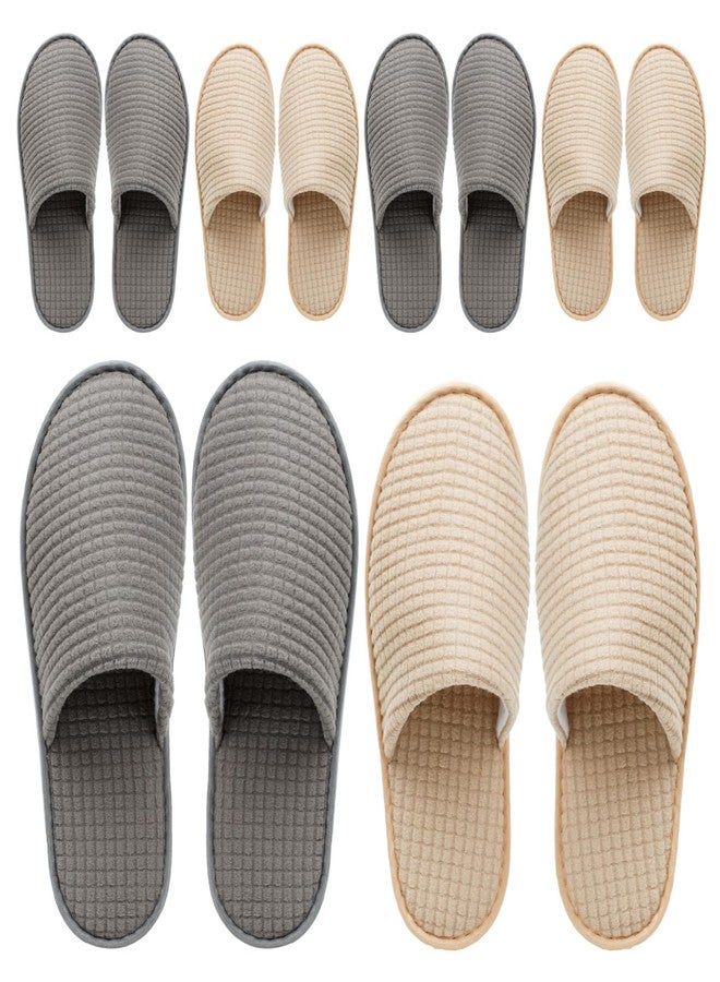 OSTADARRA 6 Pairs Spa Slippers, Non Slip Disposable Slippers For Guest, Washable Reusable, Which Can Be Used As Women Men, House, Indoor, Bathroom, Bedroom, Hotel, Bride Slippers (2 sizes) - Image 1