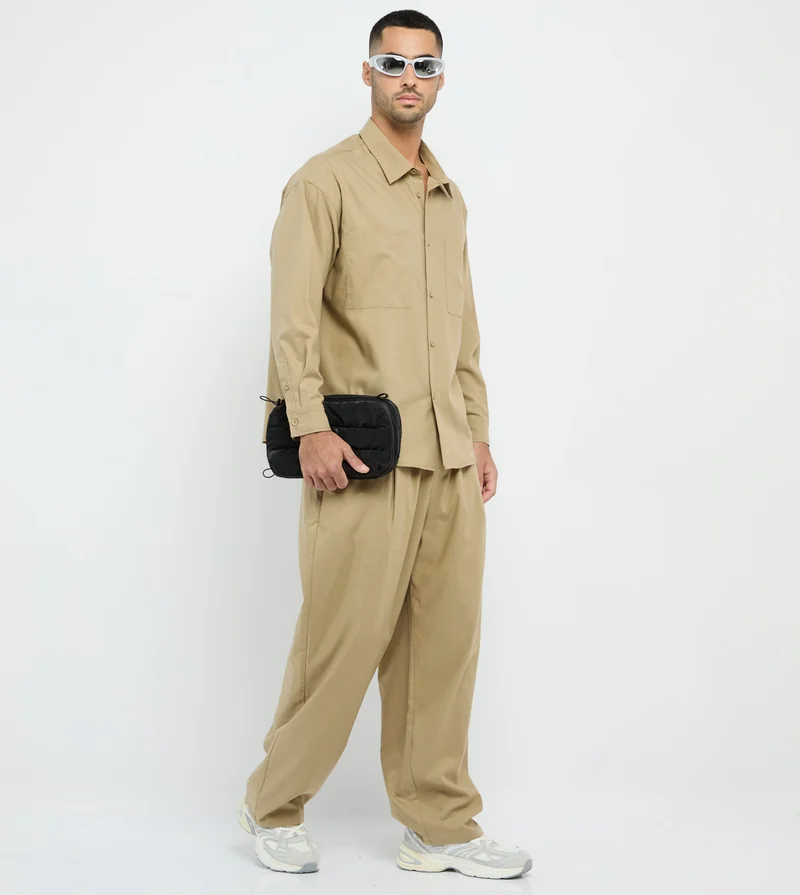 إف5 Men's F5 Wide Leg Tencel Pants - Light Brown