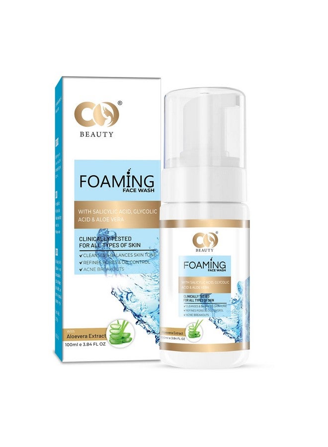 CO Beauty 1% Salicylic Acid,1% Glycolic Acid Foaming Face Wash For Remove Excess Oil, Oily Skin | Face Cleanser For Acne Or Pimples | Men & Women-100Ml - Image 1