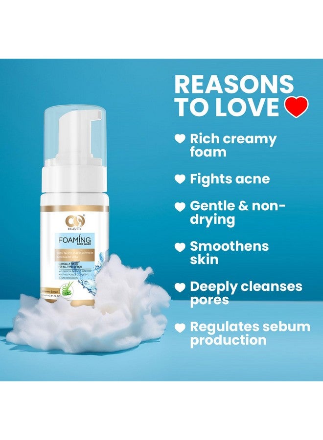 CO Beauty 1% Salicylic Acid,1% Glycolic Acid Foaming Face Wash For Remove Excess Oil, Oily Skin | Face Cleanser For Acne Or Pimples | Men & Women-100Ml - Image 3