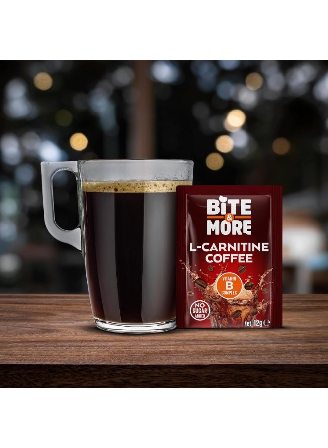 Bite & More L-Carnitine Coffee Sachets, with B Vitamins, Coconut Oil & Protein, No Added Sugar, 12g per Sachet, Pack of 10 - Image 2