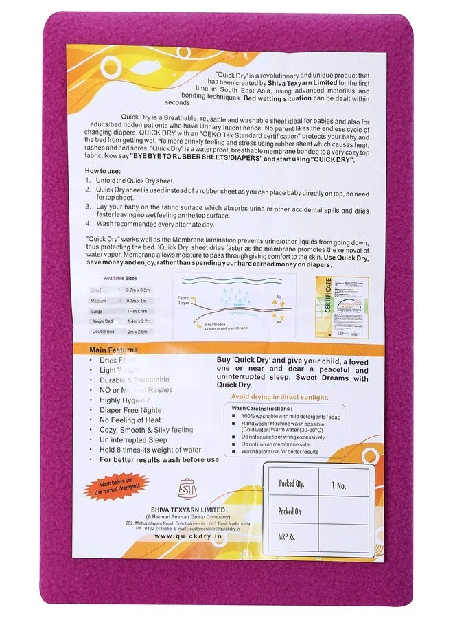 Quick Dry Baby Bed Protector (Large, Orchid) - Image 4