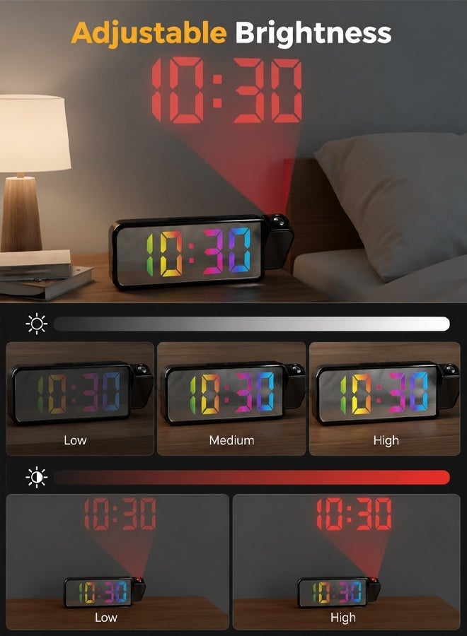 Arabayt Sleek LED Digital Alarm Clock with USB Charging Ports, Adjustable Alarm Volume, Modern Minimalist Bedside Clock for Home Bedroom - Image 3