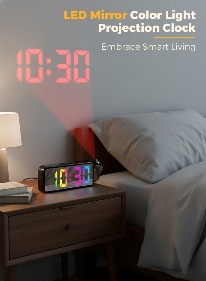 Arabayt Sleek LED Digital Alarm Clock with USB Charging Ports, Adjustable Alarm Volume, Modern Minimalist Bedside Clock for Home Bedroom - Image 1