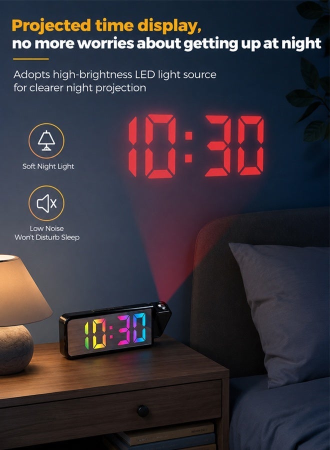 Arabayt Sleek LED Digital Alarm Clock with USB Charging Ports, Adjustable Alarm Volume, Modern Minimalist Bedside Clock for Home Bedroom - Image 4