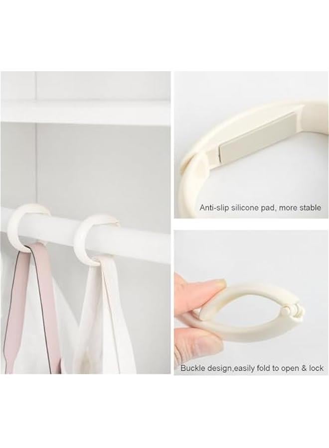 Foldable Desktop Clip Hooks,2-Pack Rod Hook,Purse Holder,Backpack Bag Hook for Hanging Decor,Storage Hanger for Home Closet Public Table (Black) - Image 3