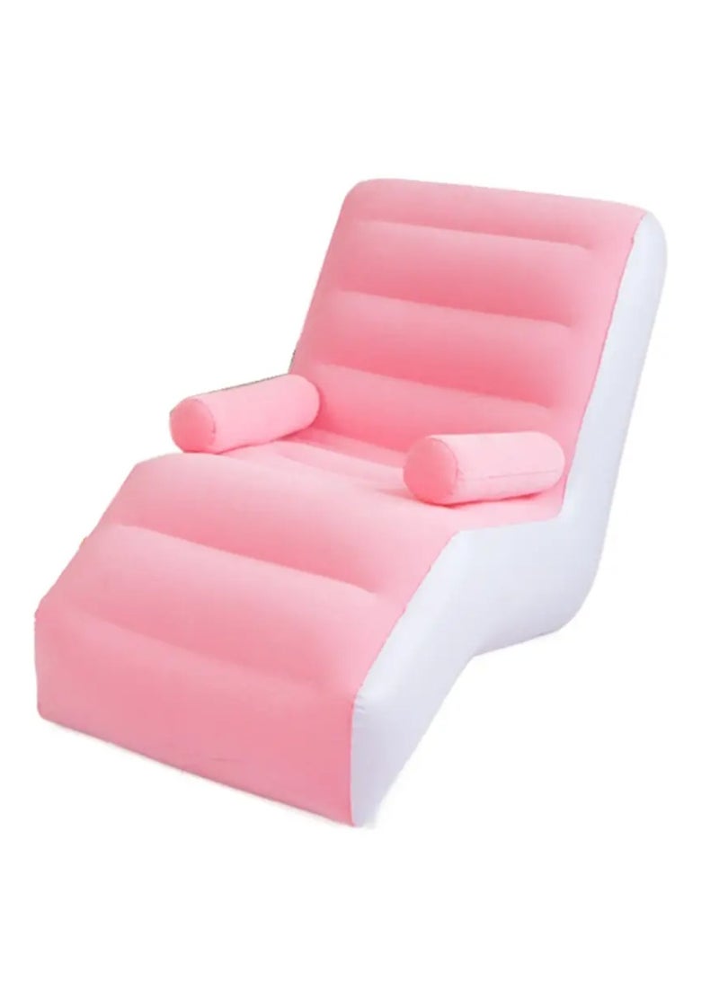 Tradeo Inflatable Couch Air Sofa Portable: S-Shape Inflatable Bed with Household Inflatable Lounge Chair with Household Air Pump Multi-Function Inflate Deck Chair for Living Room - Image 1