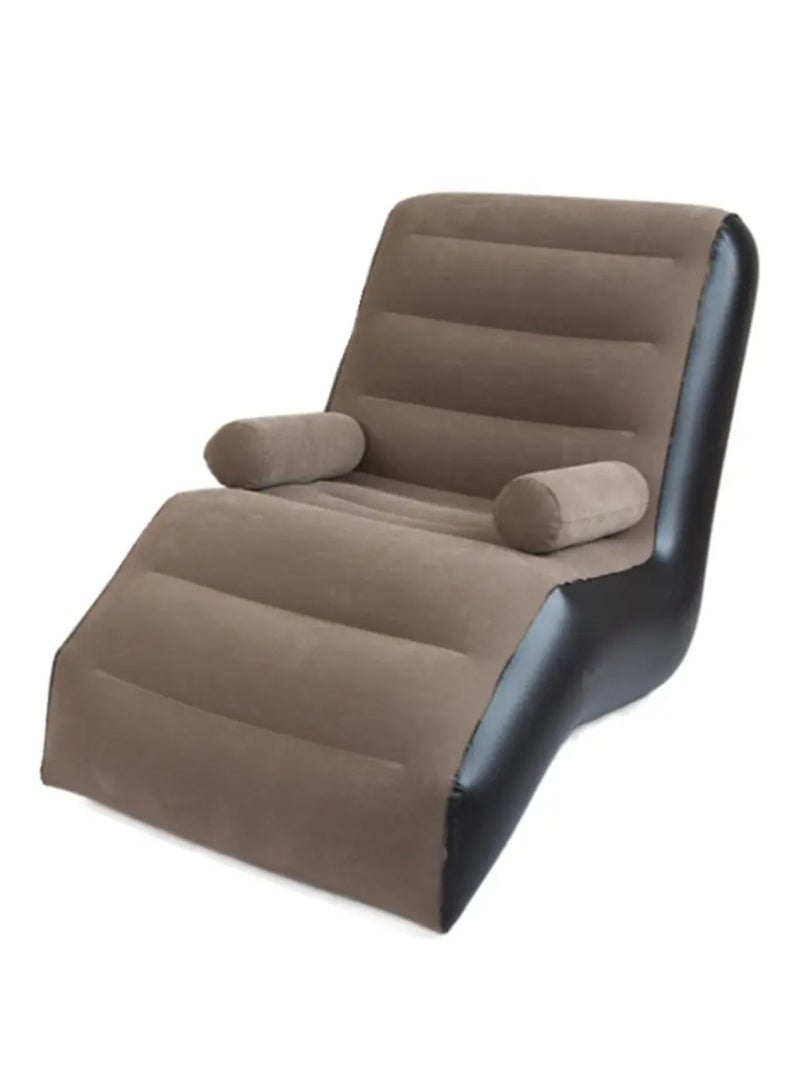 Tradeo Inflatable Couch Air Sofa Portable: S-Shape Inflatable Bed with Household Inflatable Lounge Chair with Household Air Pump Multi-Function Inflate Deck Chair for Living Room - Image 2