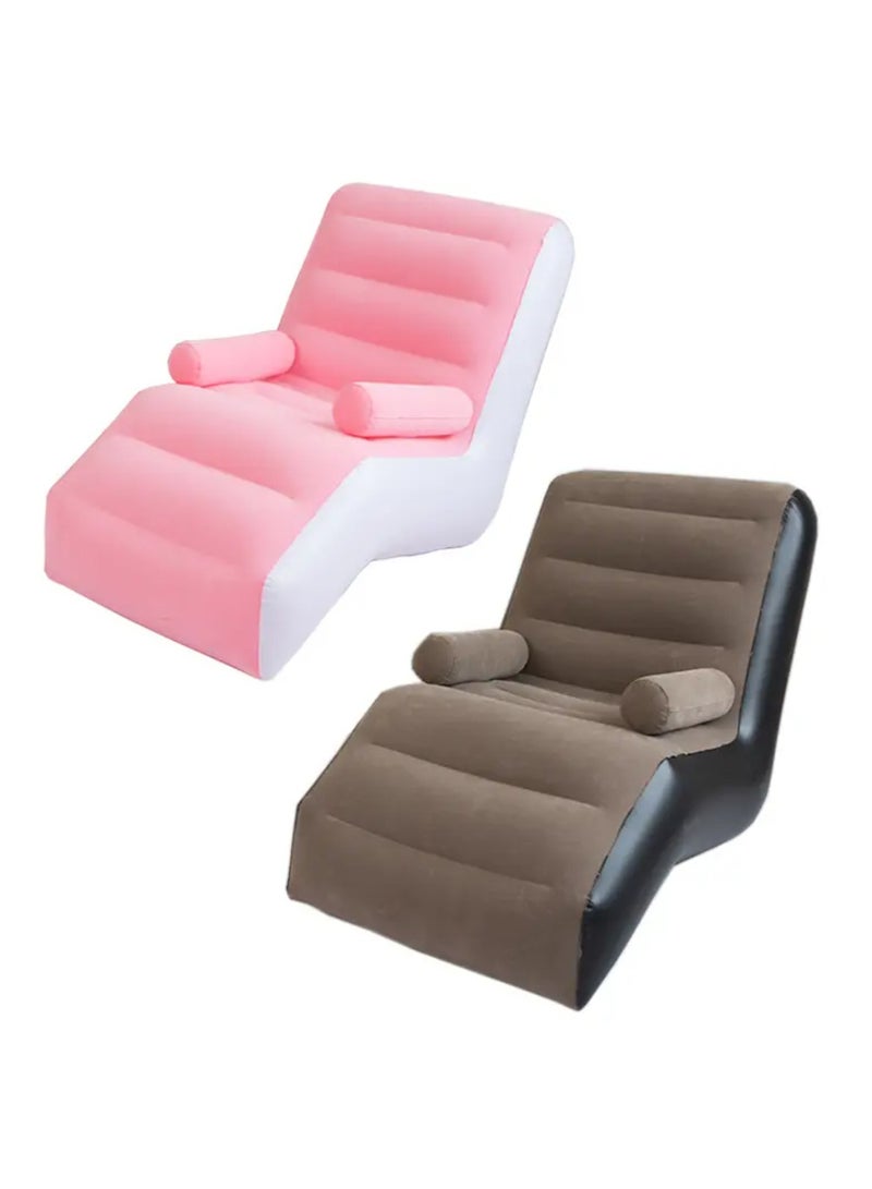 Tradeo Inflatable Couch Air Sofa Portable: S-Shape Inflatable Bed with Household Inflatable Lounge Chair with Household Air Pump Multi-Function Inflate Deck Chair for Living Room - Image 3