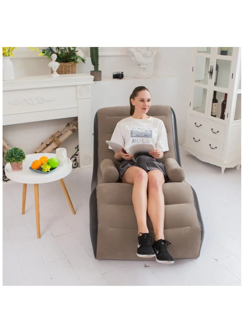 Tradeo Inflatable Couch Air Sofa Portable: S-Shape Inflatable Bed with Household Inflatable Lounge Chair with Household Air Pump Multi-Function Inflate Deck Chair for Living Room - Image 4