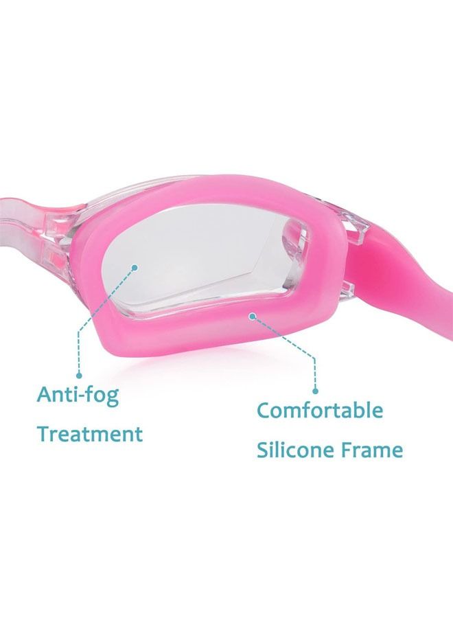 Rock Pow Swim Cap Swim Goggles， Swim Cap for Long Hair Anti Fog UV Protection for Adult Kid with Sets
