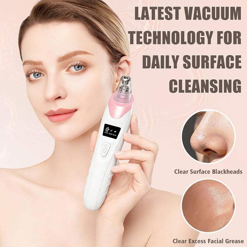 Gackoko 2025 Blackhead Remover Pore Vacuum,Facial Pore Cleaner-5 Suction Power,5 Probes,USB Rechargeable Blackhead Vacuum Kit Electric Acne Extractor Tool for Adult - Image 2