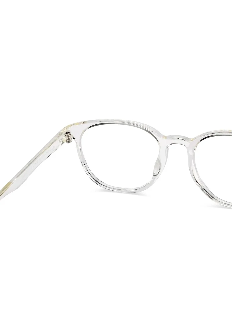 Lenskart Blu LENSKART BLU | Zero Power Bluecut & Antiglare Computer Eyeglasses | Transparent Full Rim Round | For Men and Women | Large | LB E14271