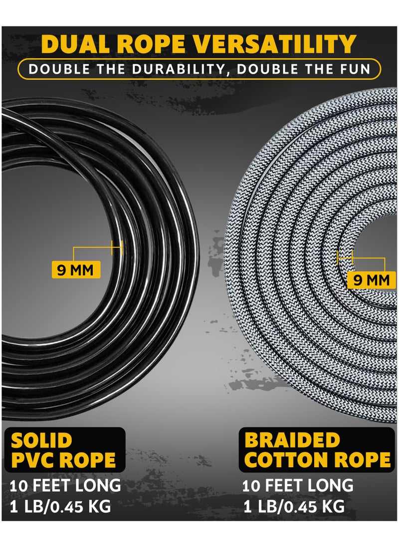 RIGID FITNESS Weighted Jump Rope - High-Speed Skipping Rope, Adjustable 3 Meter Length, Tangle-free for Fitness, Crossfit, Boxing with Aluminum & Silicone Handles, Cotton & PVC Ropes 2.2LBS/ 1kg - pzsku/ZB7A3B5F2A4658704E5C4Z/45/_/1716539856/081542aa-58c4-4b30-bbfe-63c12b53cefc