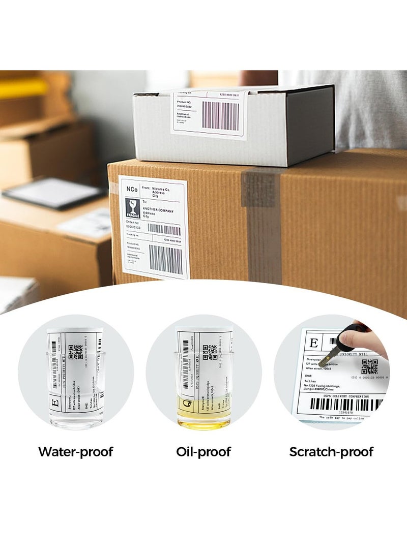 Thermal Direct Shipping Labels BPA Free Barcode Address Label Stickers Compatible with Rollo Zebra Printer Printers Postage Address Labels 1Roll 500 Labels 10x10cm