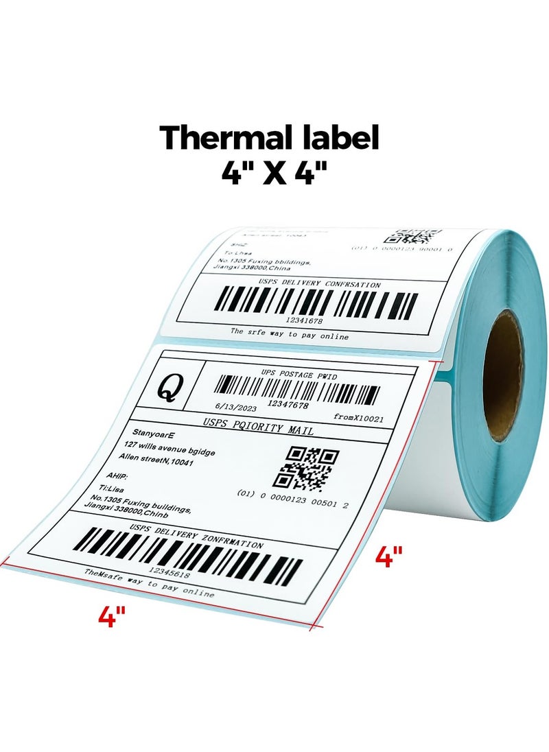 Thermal Direct Shipping Labels BPA Free Barcode Address Label Stickers Compatible with Rollo Zebra Printer Printers Postage Address Labels 1Roll 500 Labels 10x10cm