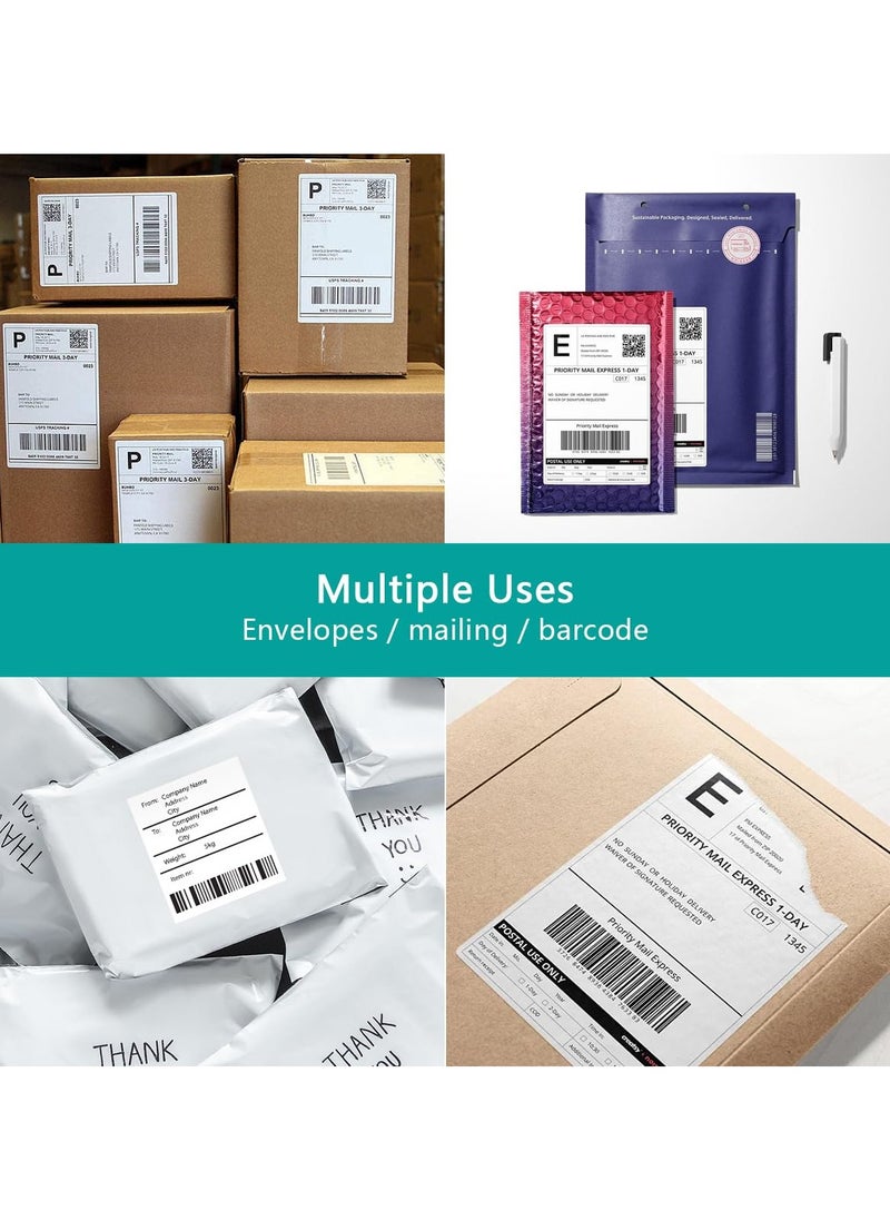 Thermal Direct Shipping Labels BPA Free Barcode Address Label Stickers Compatible with Rollo Zebra Printer Printers Postage Address Labels 1Roll 500 Labels 10x10cm