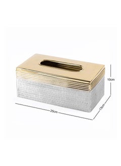 Nile Tissue Box, Silver & Gold - 25x10 cm - pzsku/ZB7A3BE3BEED5F5BD184EZ/45/_/1712065296/8a893c12-6236-4862-bb01-0914874f285b