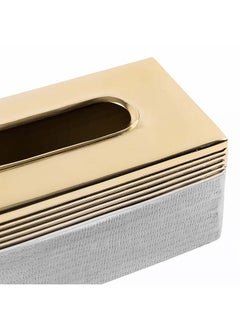 Nile Tissue Box, Silver & Gold - 25x10 cm - pzsku/ZB7A3BE3BEED5F5BD184EZ/45/_/1712065297/b8c70183-3ecf-4c55-955c-a7931dc80d2a