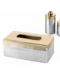 Nile Tissue Box, Silver & Gold - 25x10 cm - pzsku/ZB7A3BE3BEED5F5BD184EZ/45/_/1712065299/24c1b5b8-914e-4d21-a93c-55cc3b72c4bc