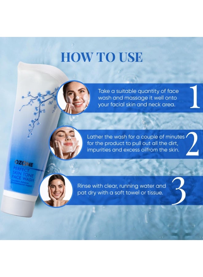 Ozone Perfect Skin Tone Face Wash For Men & Women | Ideal For All Skin Types Helps in Nourishing, Glowing & Moisturising The Skin | Enriched with Aloe Vera, Lemon & Cucumber -100 g (Pack of 1)  - Image 5