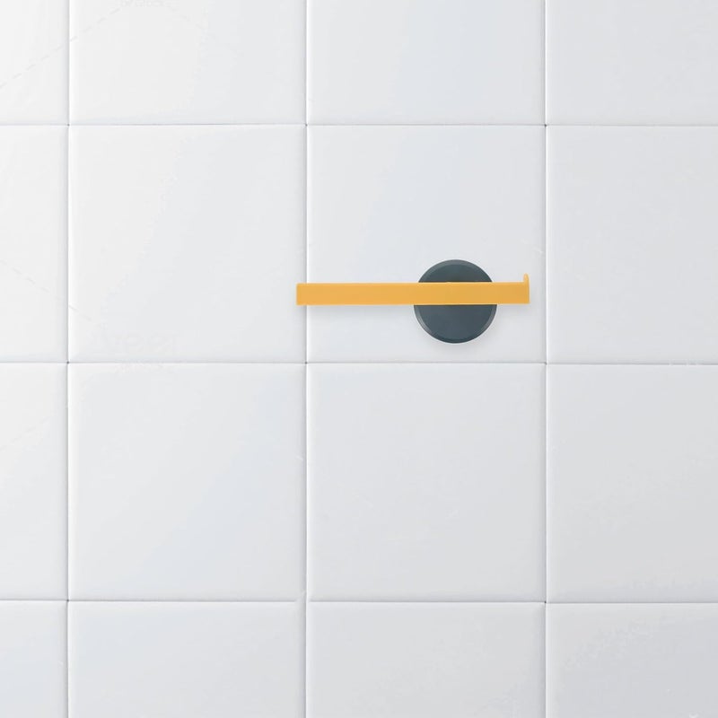 FUOYLOO 4pcs Wall-Mounted Towel Rack Set with Rods Bathroom and Kitchen Towel Holder No-Drill Installation Blue and Yellow Space-Saving Organizer - Image 4