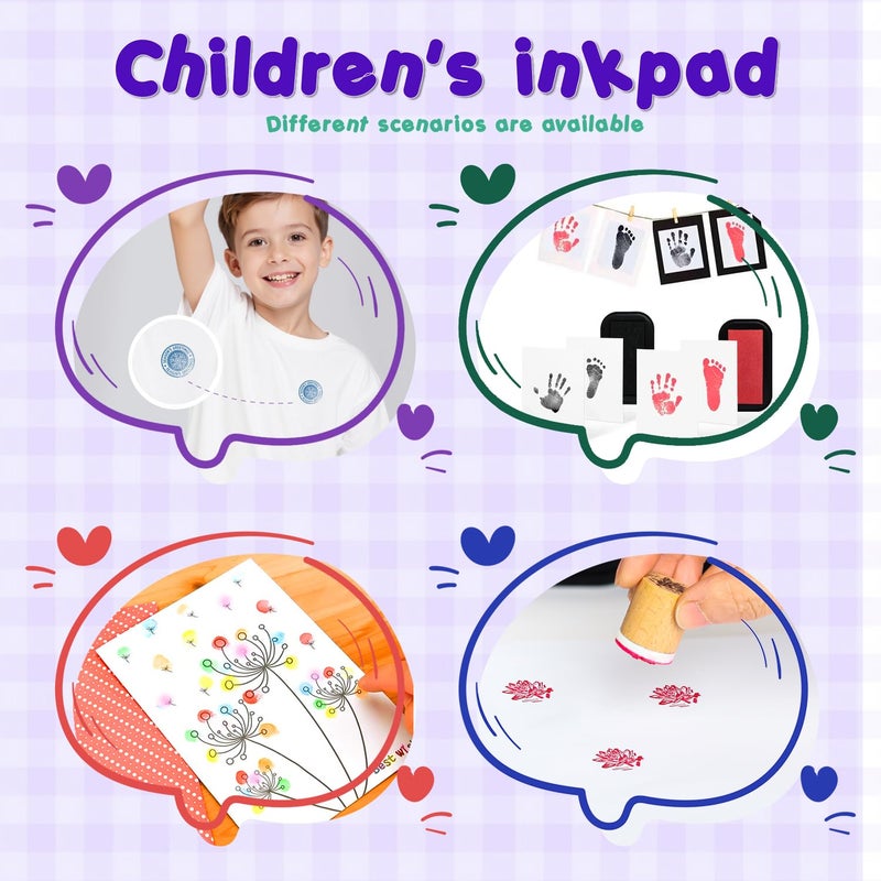 XoreArt Large Oil Ink Pads For Kids Washable Craft Ink Stamp Pads 12 Color Diy Clear Embossing Ink Pad For Clothes Baby Footprint Handprint Rubber Stamps  Paper  Scrapbooking Best Gift For Kids And Adult - Image 5