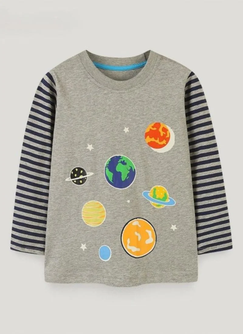 يونيكي Grey Graphic Printed Round Neck T-shirt