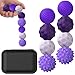 BUSOHA Silicone Fidget Balls 8 Pack Silicone Stress Relief Balls Stone for Adults Sensory Travel Toys for CalmingStressAutism and ADHDGifts for Teens AdultsPurple - Image 2