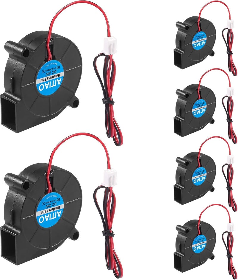 AITIAO 6PCS 5015 Blower Fan 5V DC Brushless Cooling Blower Fan 3D Printer Brushless Cooling Fans 50mmx15mm 2PIN - Image 1