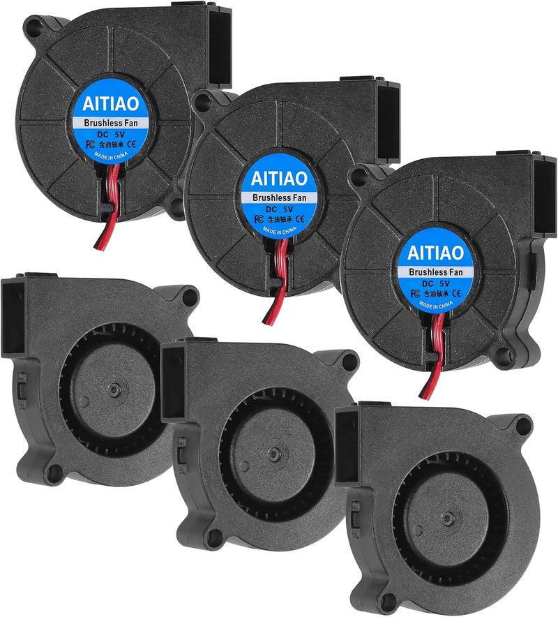 AITIAO 6PCS 5015 Blower Fan 5V DC Brushless Cooling Blower Fan 3D Printer Brushless Cooling Fans 50mmx15mm 2PIN - Image 2