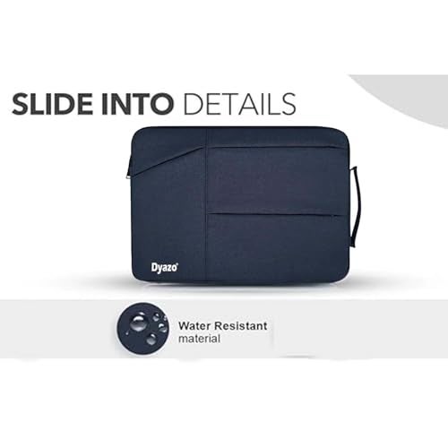 Dyazo 15-15.6 Inch Laptop Sleeve Bag with Three Front Pocket | Water Resistant & Shockproof Protective Cover with Charger Pouch | Compatible for Dell, HP, MacBook, Lenovo, Asus, Acer & More (Blue) - Image 4