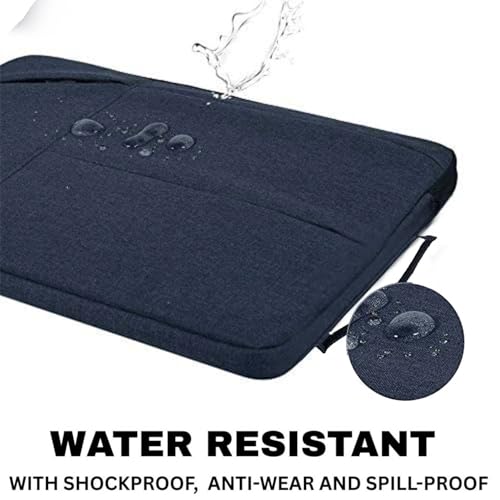 Dyazo 15-15.6 Inch Laptop Sleeve Bag with Three Front Pocket | Water Resistant & Shockproof Protective Cover with Charger Pouch | Compatible for Dell, HP, MacBook, Lenovo, Asus, Acer & More (Blue) - Image 5