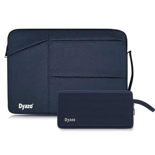 Dyazo 15-15.6 Inch Laptop Sleeve Bag with Three Front Pocket | Water Resistant & Shockproof Protective Cover with Charger Pouch | Compatible for Dell, HP, MacBook, Lenovo, Asus, Acer & More (Blue) - Image 1