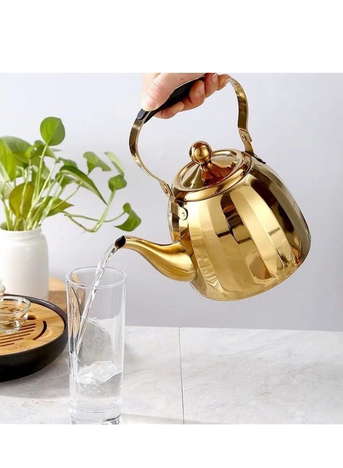 براد استانلس بالكامل من الخارج و الداخل باللون الدهبي مزود بصفاية اعشاب من الداخل - سعه 1.5 لتر - Image 4