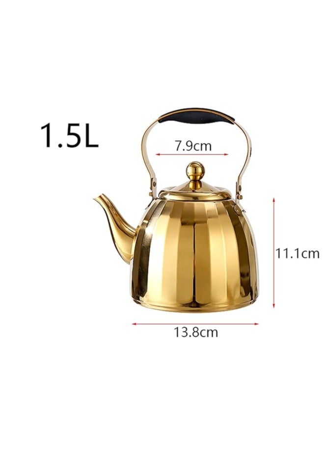 براد استانلس بالكامل من الخارج و الداخل باللون الدهبي مزود بصفاية اعشاب من الداخل - سعه 1.5 لتر - Image 5