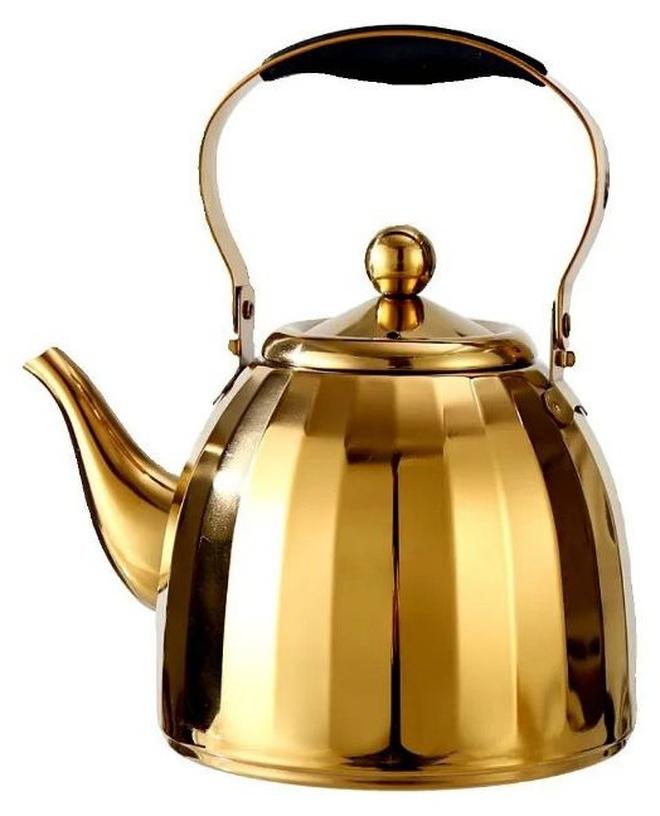 براد استانلس بالكامل من الخارج و الداخل باللون الدهبي مزود بصفاية اعشاب من الداخل - سعه 1.5 لتر - Image 1