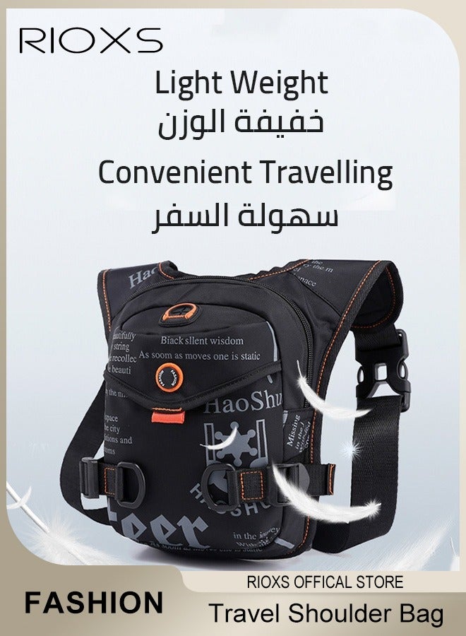RIOXS Leg Drop Motorcycle Bag for Men Women Nylone Belt Waist Bag for Riding Lightweight Waterproof Travel Shoulder Crossbody Bags with Adjustable Straps  - Image 4
