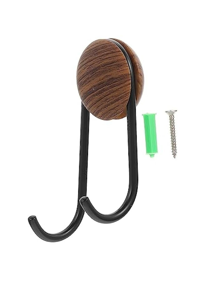 Stainless Steel Wall Mount Hook for Clothes Towel Home Decor, Wood Grain Design, Self-Adhesive Hanger - Image 1