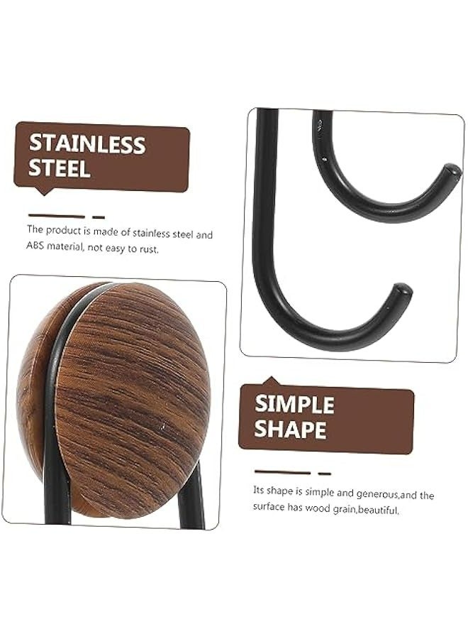 Stainless Steel Wall Mount Hook for Clothes Towel Home Decor, Wood Grain Design, Self-Adhesive Hanger - Image 3