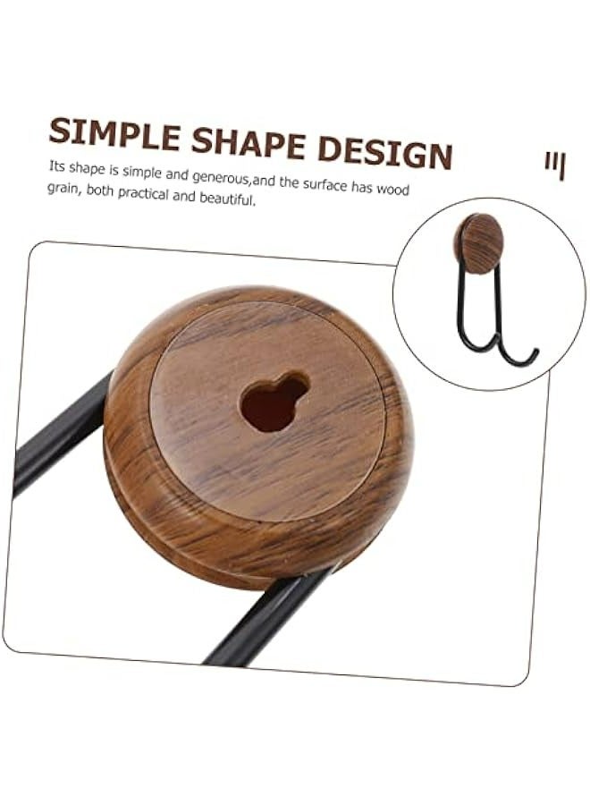 Stainless Steel Wall Mount Hook for Clothes Towel Home Decor, Wood Grain Design, Self-Adhesive Hanger - Image 4