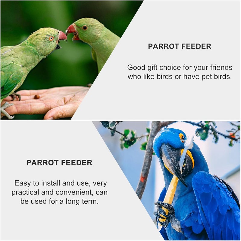 Wooden Parrot Fruit Skewer Bird with Vegetable Basket and Swing Stand for Bird Cage Feeding and Foraging Supplies - Image 4