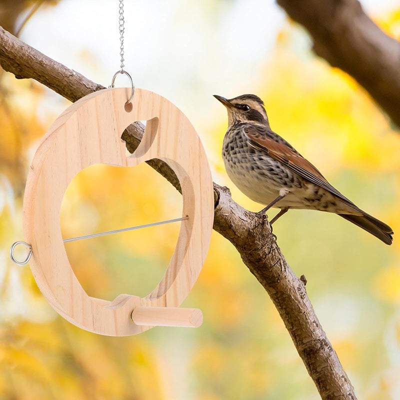 Wooden Parrot Fruit Skewer Bird with Vegetable Basket and Swing Stand for Bird Cage Feeding and Foraging Supplies - Image 5