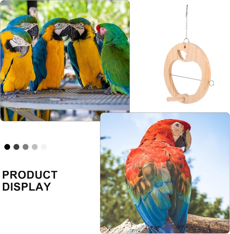 Wooden Parrot Fruit Skewer Bird with Vegetable Basket and Swing Stand for Bird Cage Feeding and Foraging Supplies - Image 3