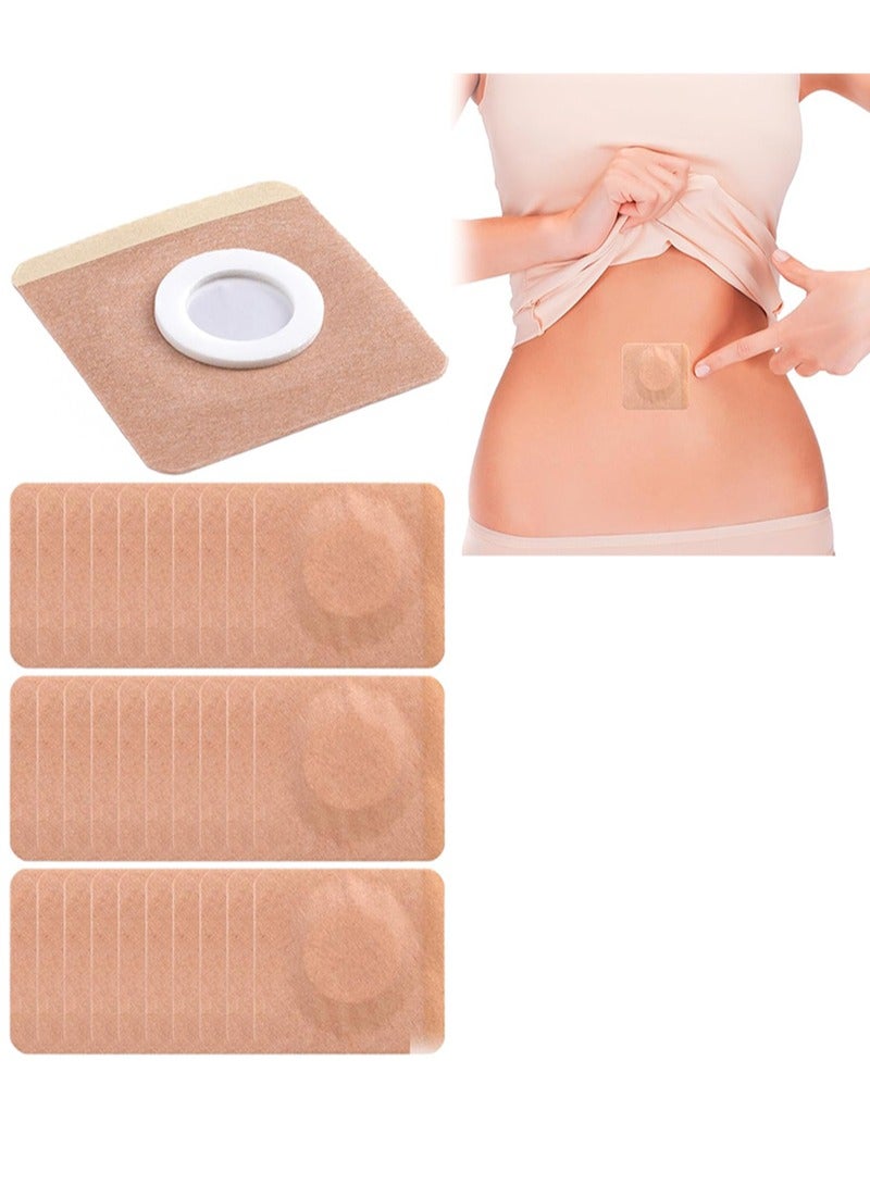 HaLunhi 30 Pcs Disposable Castor Oil Pack Wrap, Highly Absorbent Belly Button Patches, Self-Adhesive Castor Oil Patches, Organic Cotton Wraps Pack Covers（7*7cm）  - Image 1