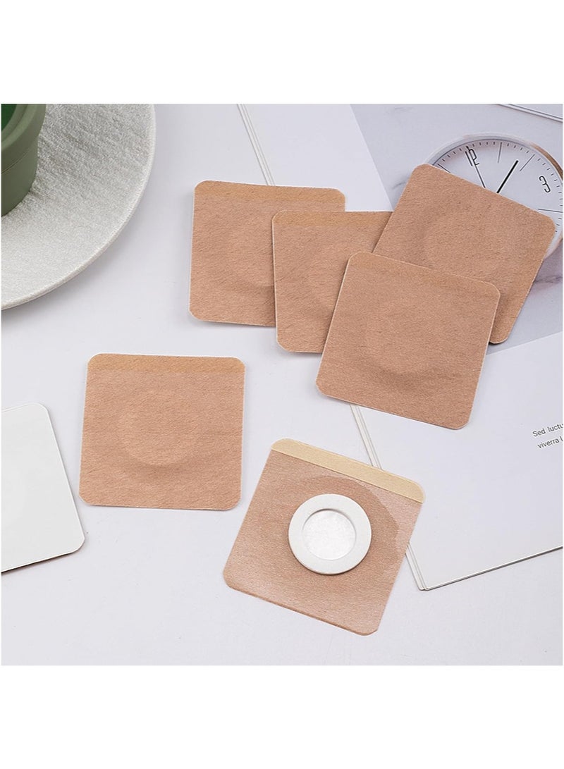 HaLunhi 30 Pcs Disposable Castor Oil Pack Wrap, Highly Absorbent Belly Button Patches, Self-Adhesive Castor Oil Patches, Organic Cotton Wraps Pack Covers（7*7cm）  - Image 3