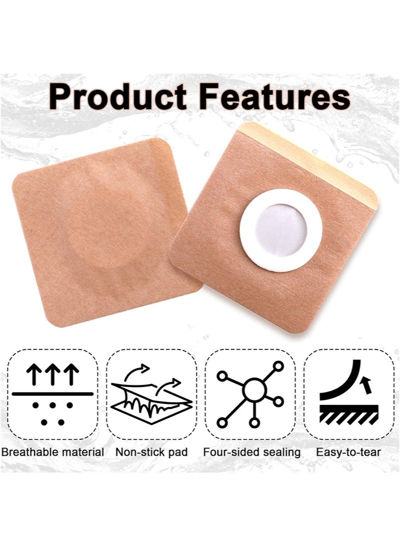 HaLunhi 30 Pcs Disposable Castor Oil Pack Wrap, Highly Absorbent Belly Button Patches, Self-Adhesive Castor Oil Patches, Organic Cotton Wraps Pack Covers（7*7cm）  - Image 5