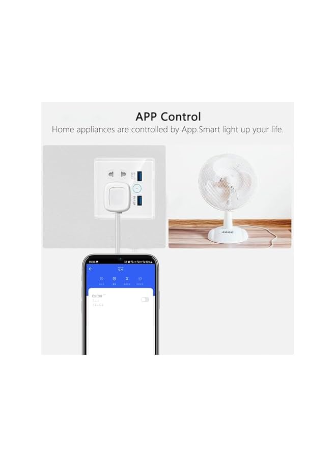 PROMASS promass Universal Smart Wall Outlet, WIFI Socket, 2 in Wall Socket with USB Interface, Smart Life/Tuya APP Remote Control, Compatible with Alexa, No Hub Required, 2.4G WiFi, 10A (Black)  - Image 4