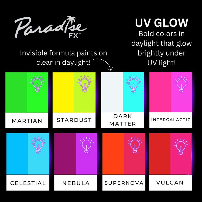 Mehron Paradise FX UV Neon Glow â€“ Neon UV Celestial 1.4 oz | Water Activated Black Light UV Paint for Raves, Costumes, SFX, Halloween, Stage, Theater & Cosplay - Image 5